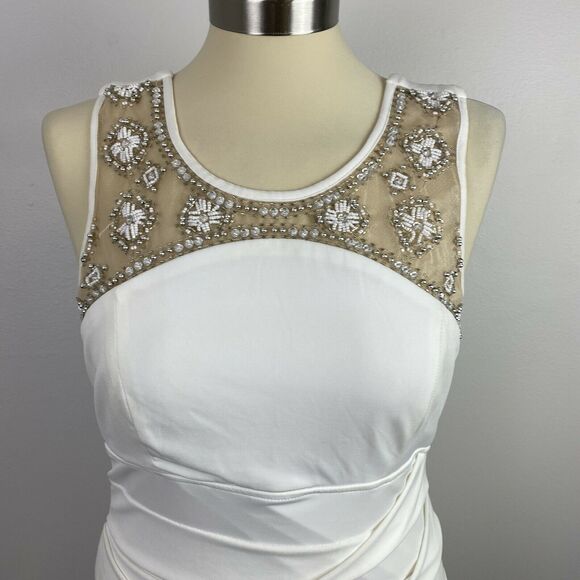 Jodi Kristopher Large White Beaded Shift Dress - Picture 7 of 13